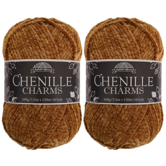 JubileeYarn Chenille Charms Yarn - 100g/Skein Worsted Polyester - Rabbit's Foot - 2 Skeins