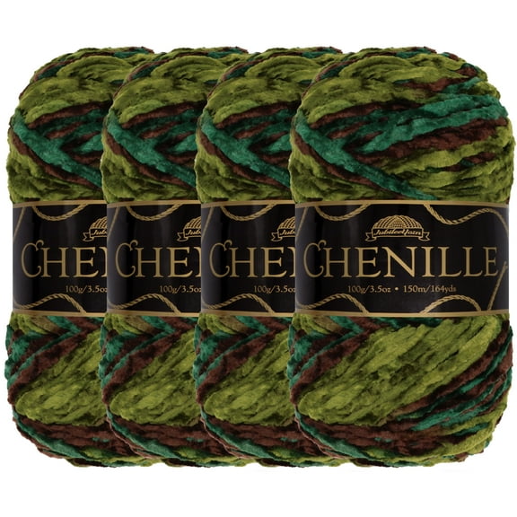 JubileeYarn Chenille Yarn - Worsted Polyester - 100g/Skein - Camelot - 4 Skeins