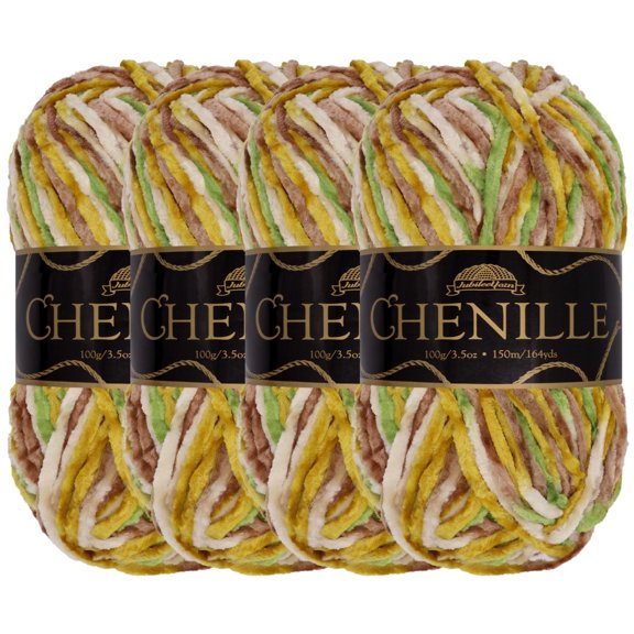 JubileeYarn Chenille Yarn - Worsted Polyester - 100g/Skein - Summerland - 4 Skeins