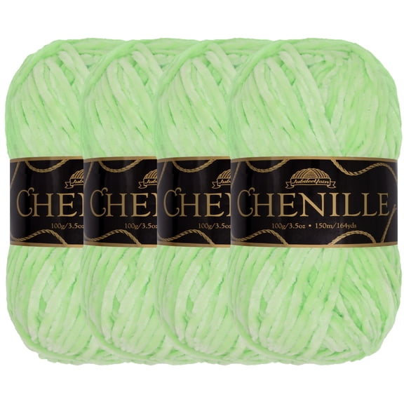 JubileeYarn Chenille Yarn - Worsted Weight - 100g/Skein - Ambrosia - 4 Skeins