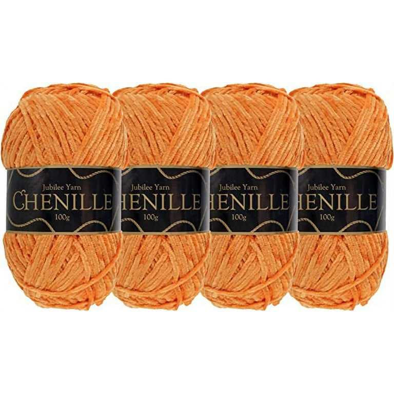 JubileeYarn Chenille Yarn - Worsted Weight - 100g/skein - Variety Pack - 4  Skeins