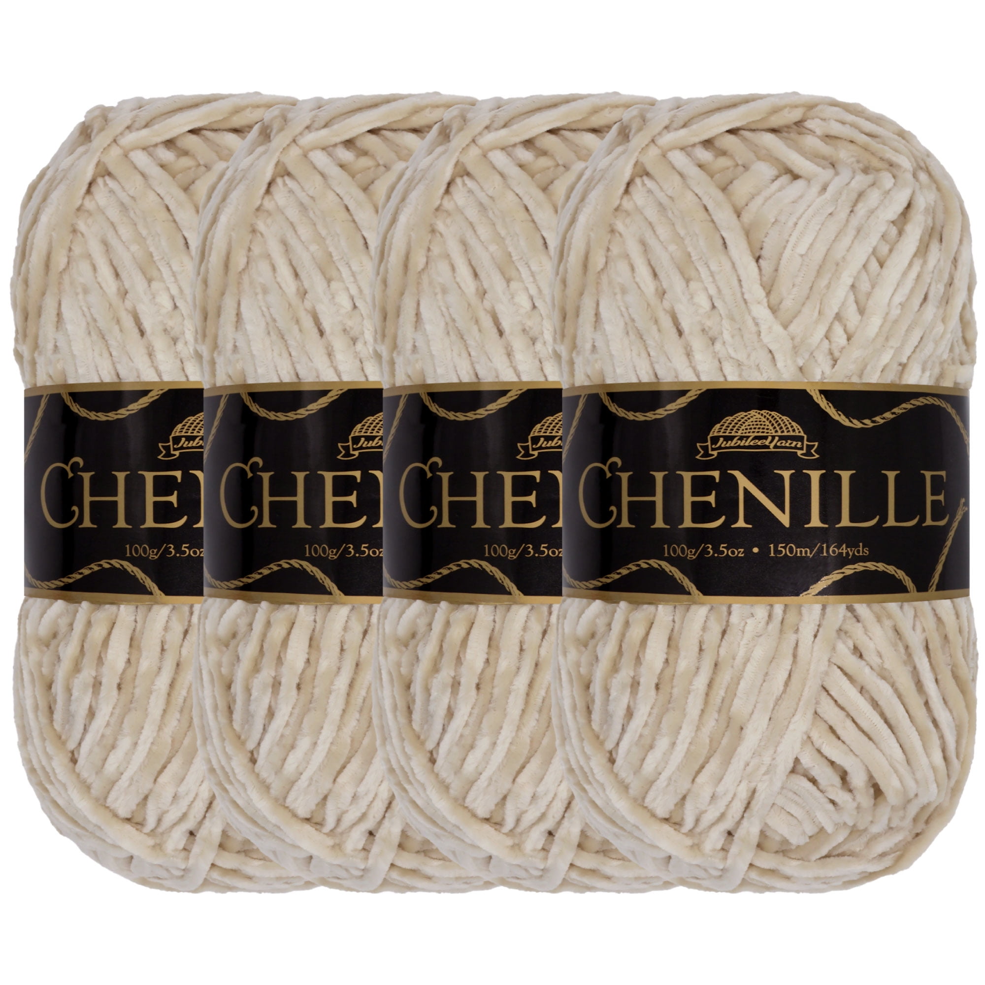 JubileeYarn Chenille Yarn - Worsted Weight - 100g/Skein - Opal - 4 Skeins