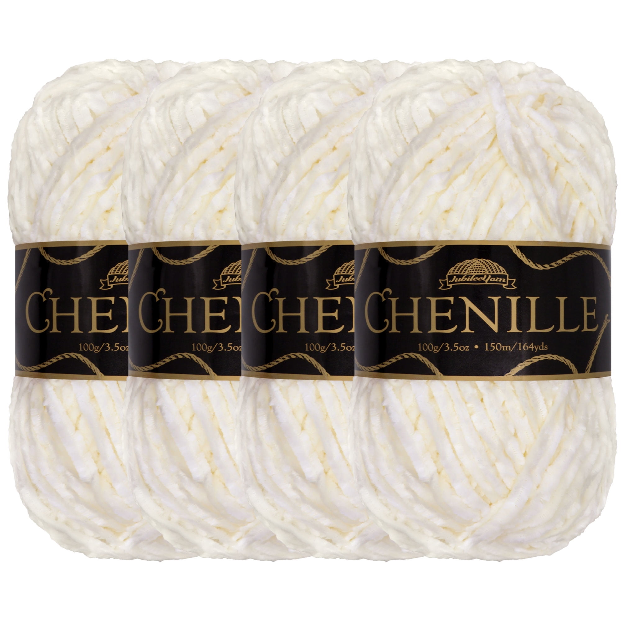 JubileeYarn Chenille Yarn - Worsted Weight - 100g/Skein - Zen - 4 Skeins