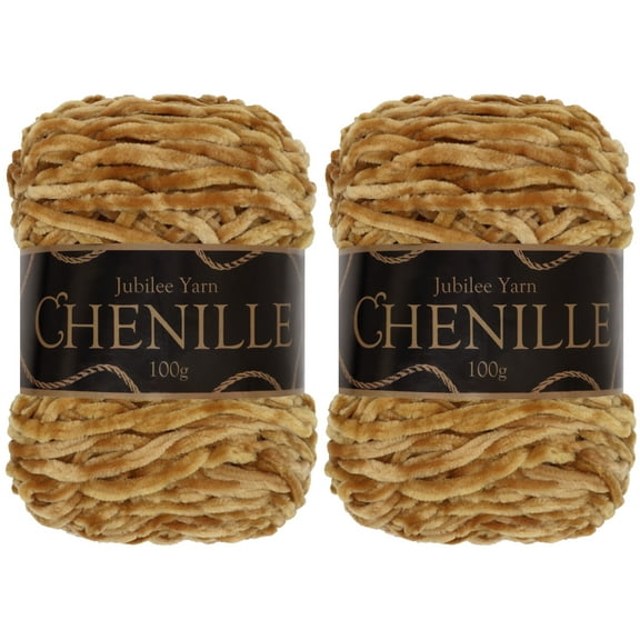 JubileeYarn Chenille Yarn - Worsted Weight - 100g/cake - Teacake - 2 Cakes