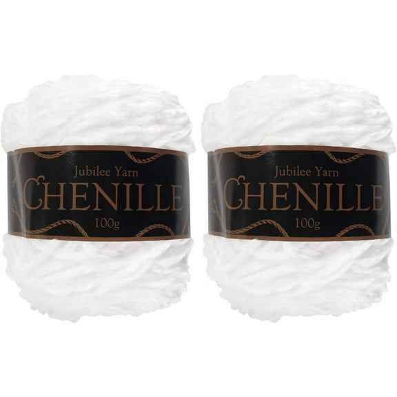 JubileeYarn Chenille Yarn - Worsted Weight - 100g/cake - Zirconia - 2 Cakes 2 Cakes 001 Zirconia