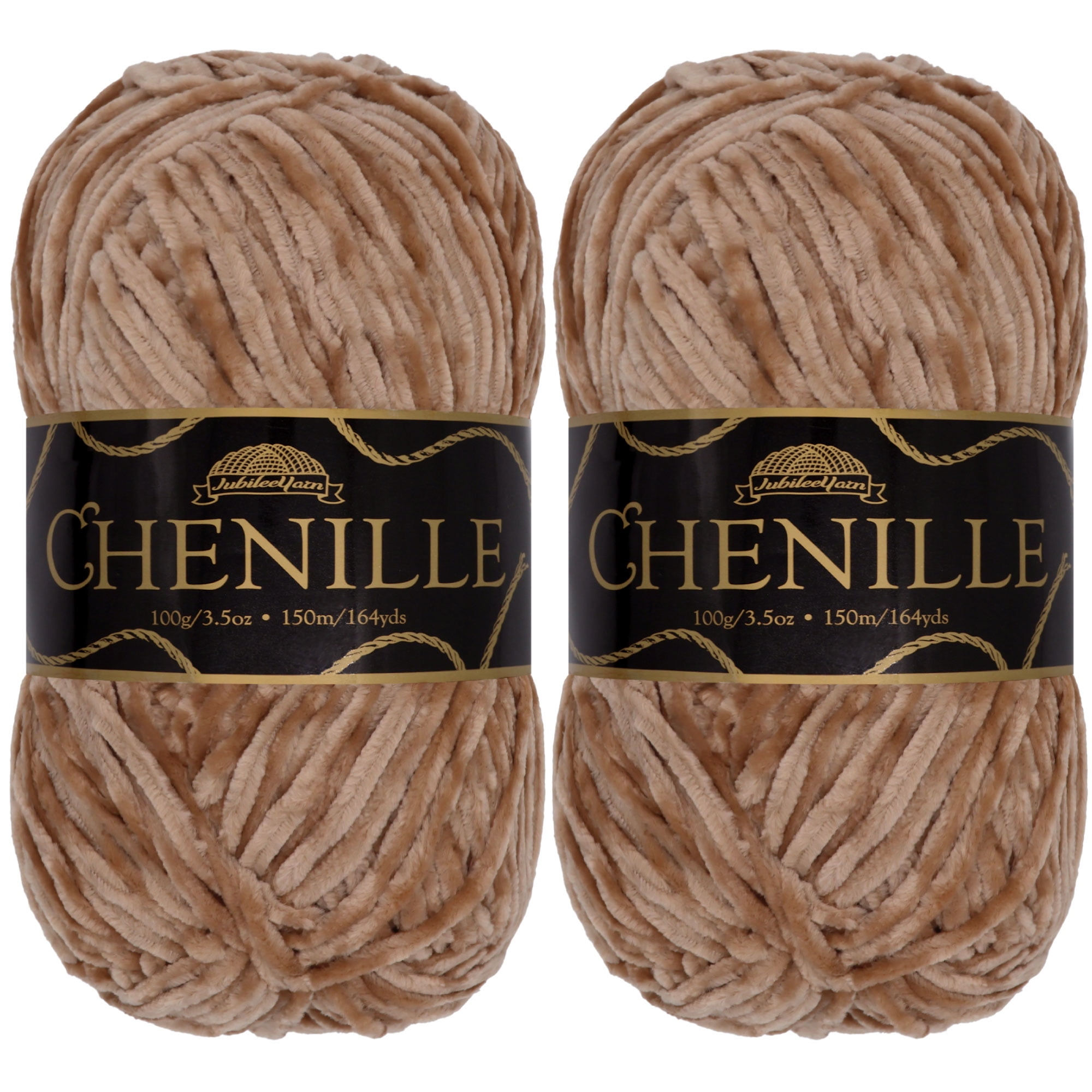 JubileeYarn Chenille Yarn - Worsted Weight Yarn - 100g/skein - Cannoli - 2 Skeins