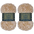 thumbnail image 1 of JubileeYarn Luxe Fluff Yarn - 100% Polyester - 100g/Skein - 2 Skeins - Light Brown and White, 1 of 7