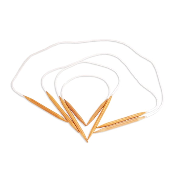 JubileeYarn Circular Bamboo Knitting Needles Set | 4 Lengths (16" 24" 30" 40") | Carbonized Brown | US Size 13 Needles