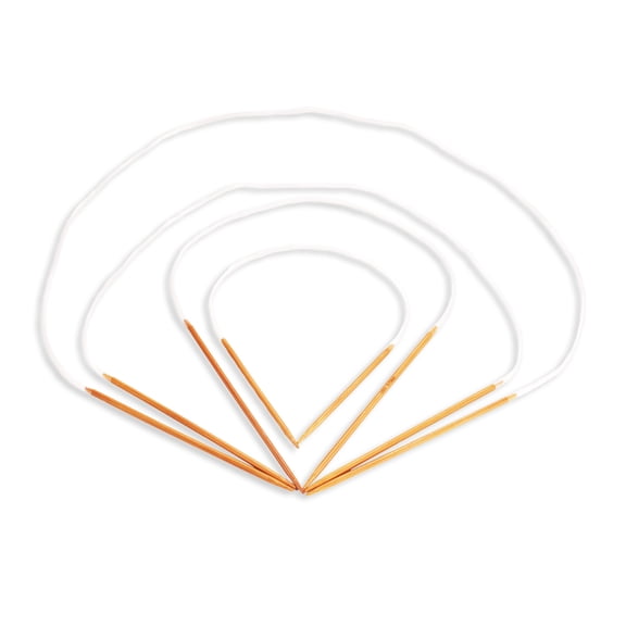 JubileeYarn Circular Bamboo Knitting Needles Set | 4 Lengths (16" 24" 30" 40") | Carbonized Brown | US Size 5 Needles