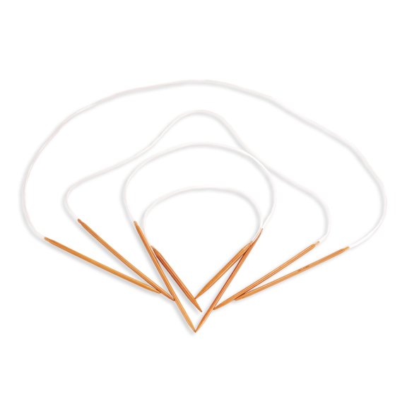 JubileeYarn Circular Bamboo Knitting Needles Set | 4 Lengths (16" 24" 30" 40") | Carbonized Brown | US Size 7 Needles