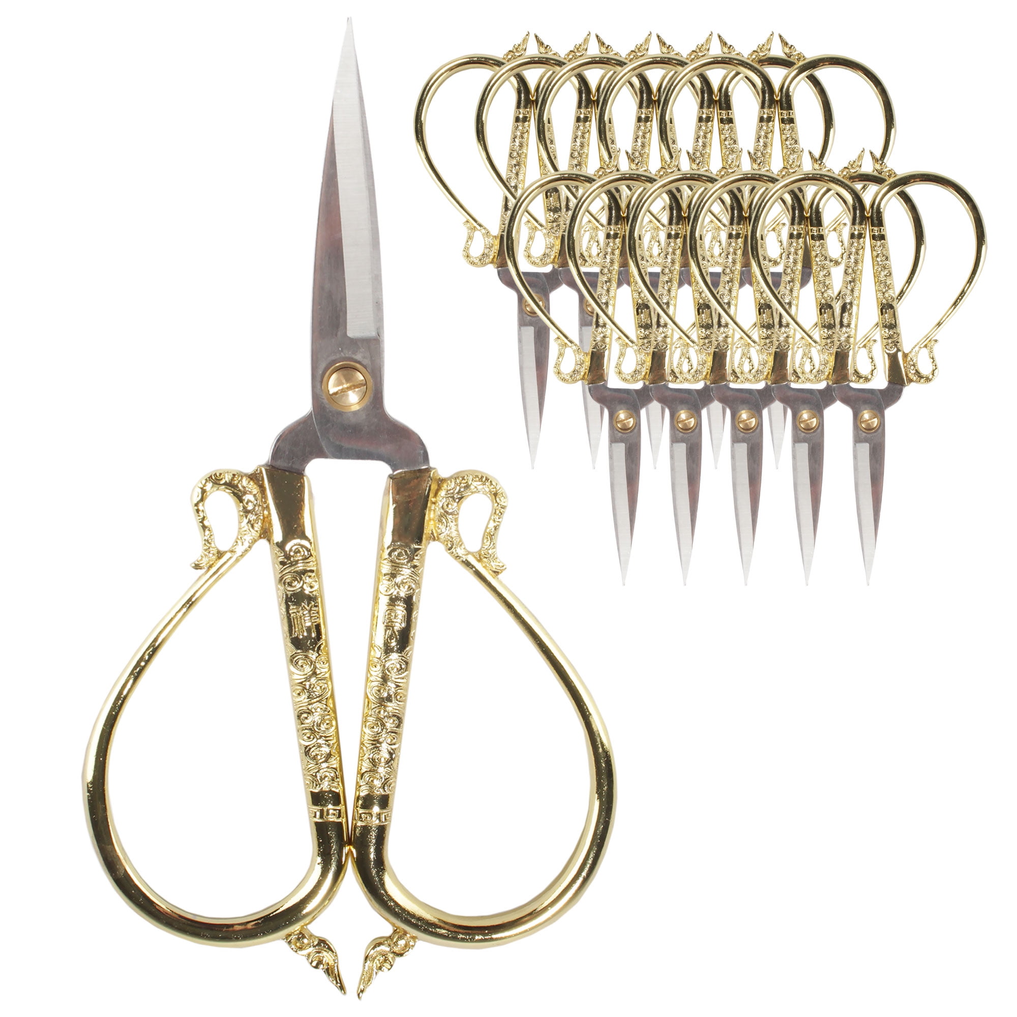 JubileeYarn Classic Chinese Large Embroidery Craft Scissors - Gold - 10 Pairs