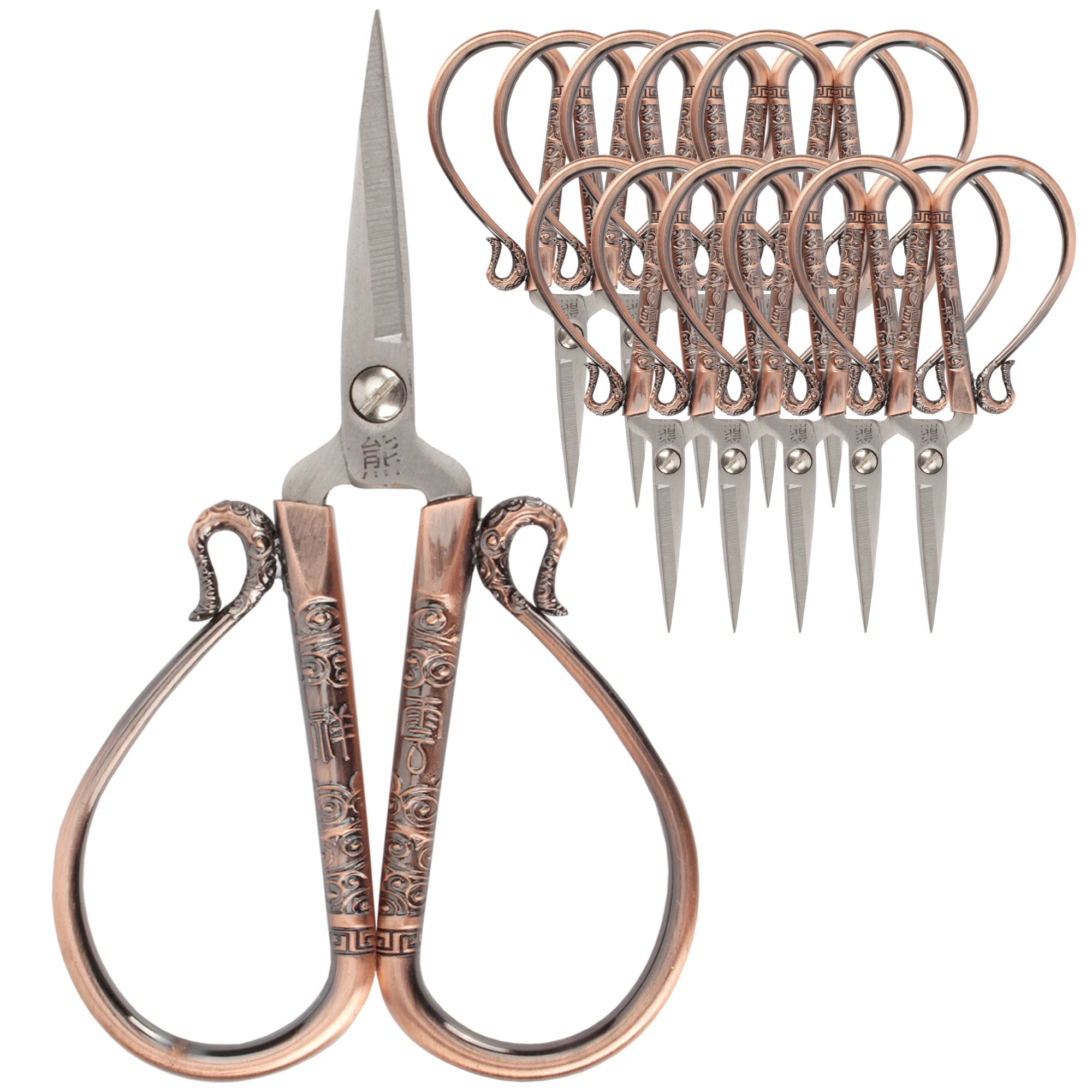 JubileeYarn Classic Chinese Small Embroidery Craft Scissors - Copper - 10 Scissors