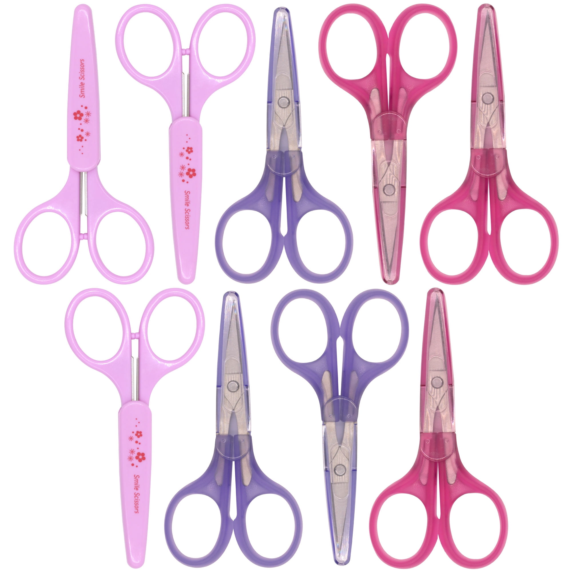 JubileeYarn Classic Embroidery Scissor - 3x Pink, 3x Transluscent Blue, 3x Translucent Red - 9 Total Scissors