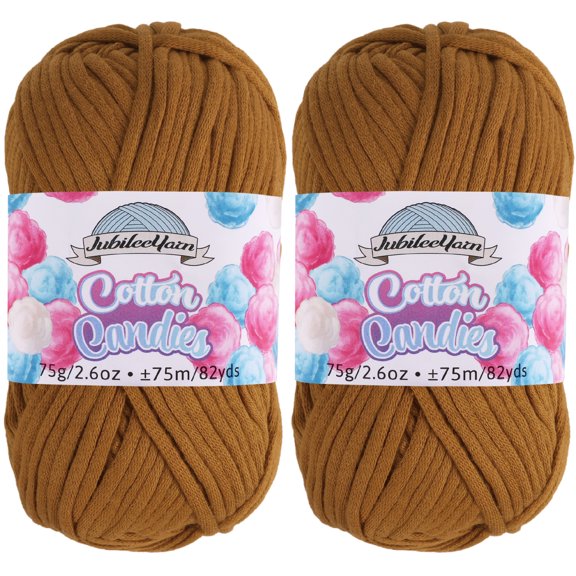 JubileeYarn Cotton Candies Yarn - 75g/Skein Cotton Blend - Toffee Treat - 2 Skeins