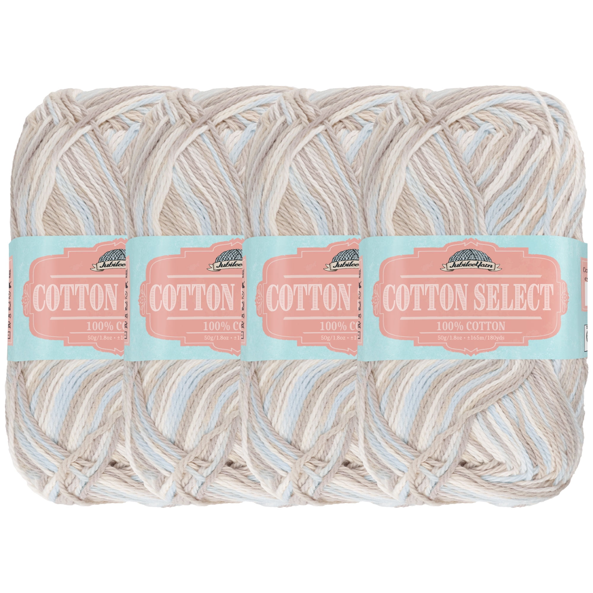 JubileeYarn Cotton Select Yarn - 50g/Skein Sport Weight