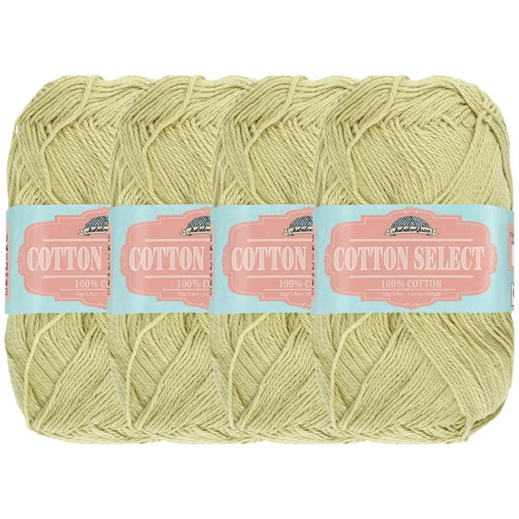 JubileeYarn Cotton Select Yarn - 50g/Skein Sport Weight - Celedon Green - 4 Skeins