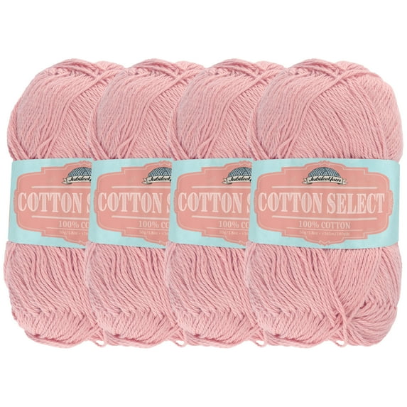 JubileeYarn Cotton Select Yarn - 50g/Skein Sport Weight - Pale Berry - 4 Skeins