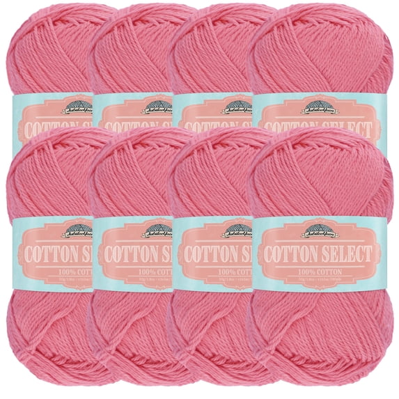 JubileeYarn Cotton Select Yarn - 50g/Skein Sport Weight - Sweet Taffy - 8 Skeins