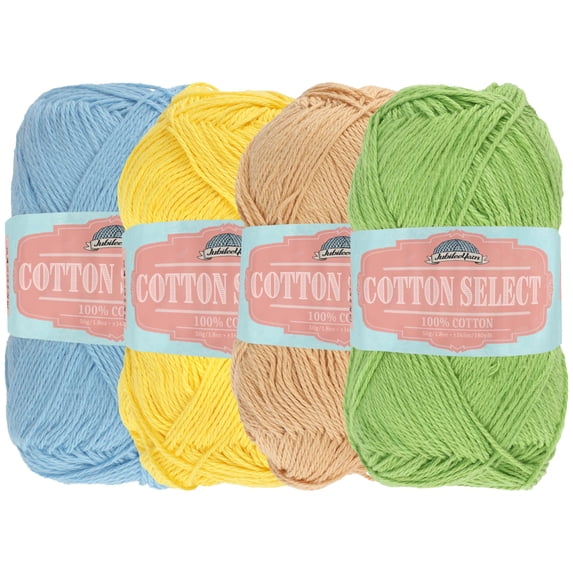 JubileeYarn Cotton Select Yarn - 50g/Skein Sport Weight - Inspiration Assortment 87-4 Skeins