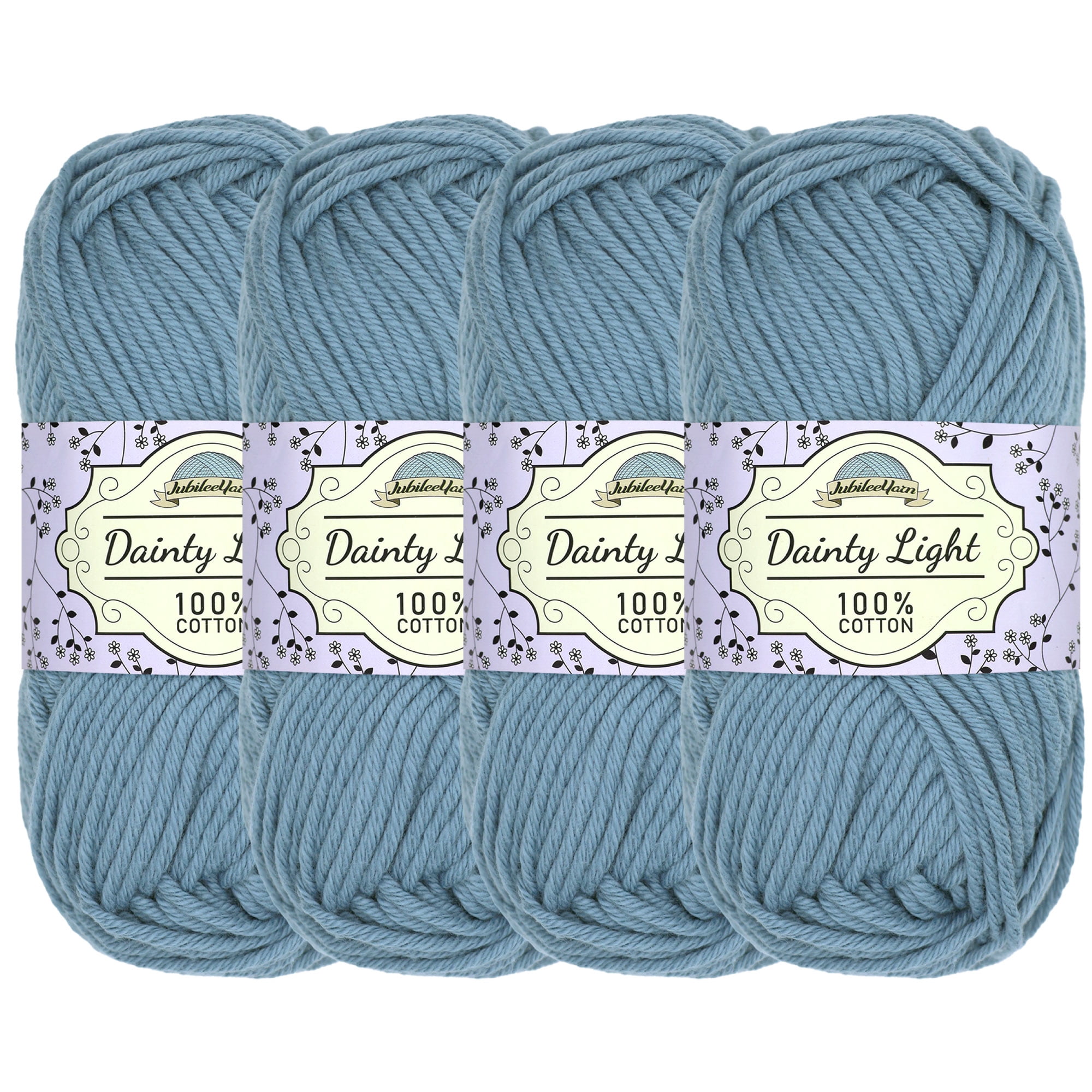 JubileeYarn Dainty Light Yarn - 100g/Skein Worsted Weight Cotton - 004 Little Boy Blush - 4 Skeins