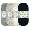 thumbnail image 1 of JubileeYarn Dainty Light Yarn - 100g/Skein Worsted Weight Cotton - Shades of Grey - 4 Skeins, 1 of 7