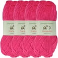 thumbnail image 1 of JubileeYarn Delightfully BOLD Yarn - Bamboo Worsted Weight - 100g/Skein - 17 Magenta - 4 Skeins, 1 of 6