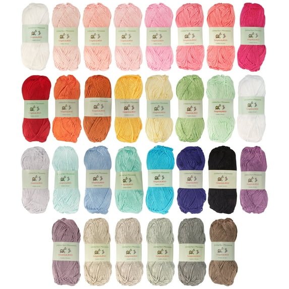 JubileeYarn Delightfully Bold Yarn - Bamboo Worsted Weight - 100g/Skein - Variety Pack - 8 Skeins