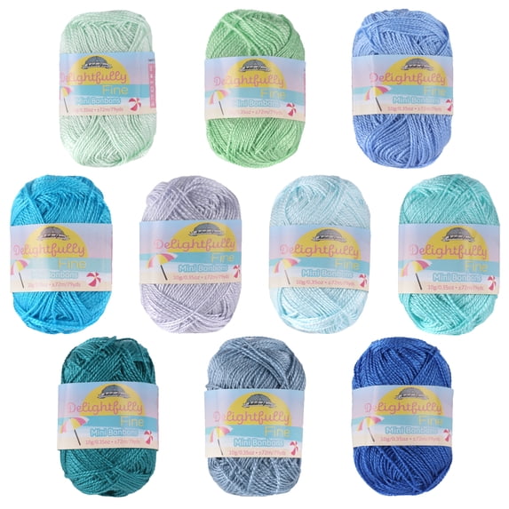 JubileeYarn Delightfully Fine Mini Bonbons - 10g/Skein - Blue - 10 Skeins
