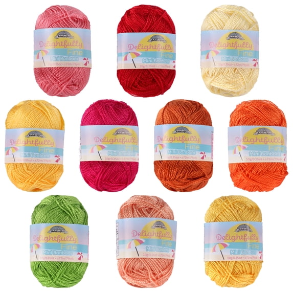 JubileeYarn Delightfully Fine Mini Bonbons - 10g/Skein - Red - 10 Skeins