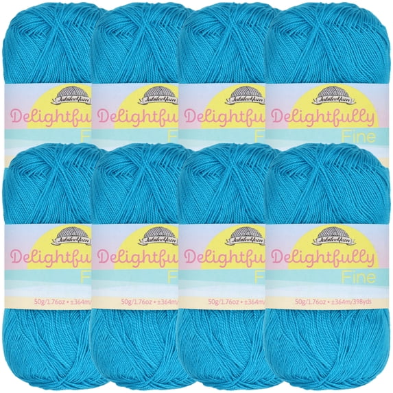 JubileeYarn Delightfully Fine Yarn - Lace Weight Bamboo - 50g/Skein - 16 Aqua Blue Sea - 8 Skeins