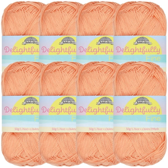JubileeYarn Delightfully Fine Yarn - Lace Weight Bamboo - 50g/Skein - Apricot - 8 Skeins