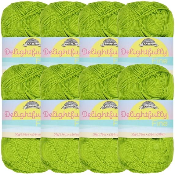 JubileeYarn Delightfully Fine Yarn - Lace Weight Bamboo - 50g/Skein - Kiwi - 8 Skeins