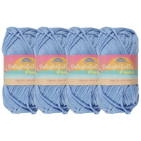 JubileeYarn Delightfully Plump Yarn - Super Chunky Bamboo - 100g/Skein - Blue Sky - 4 Skeins