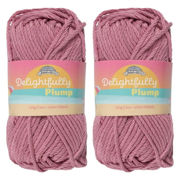 JubileeYarn Delightfully Plump Yarn - Super Chunky Bamboo - 100g/Skein - Cotton Candy - 2 Skeins