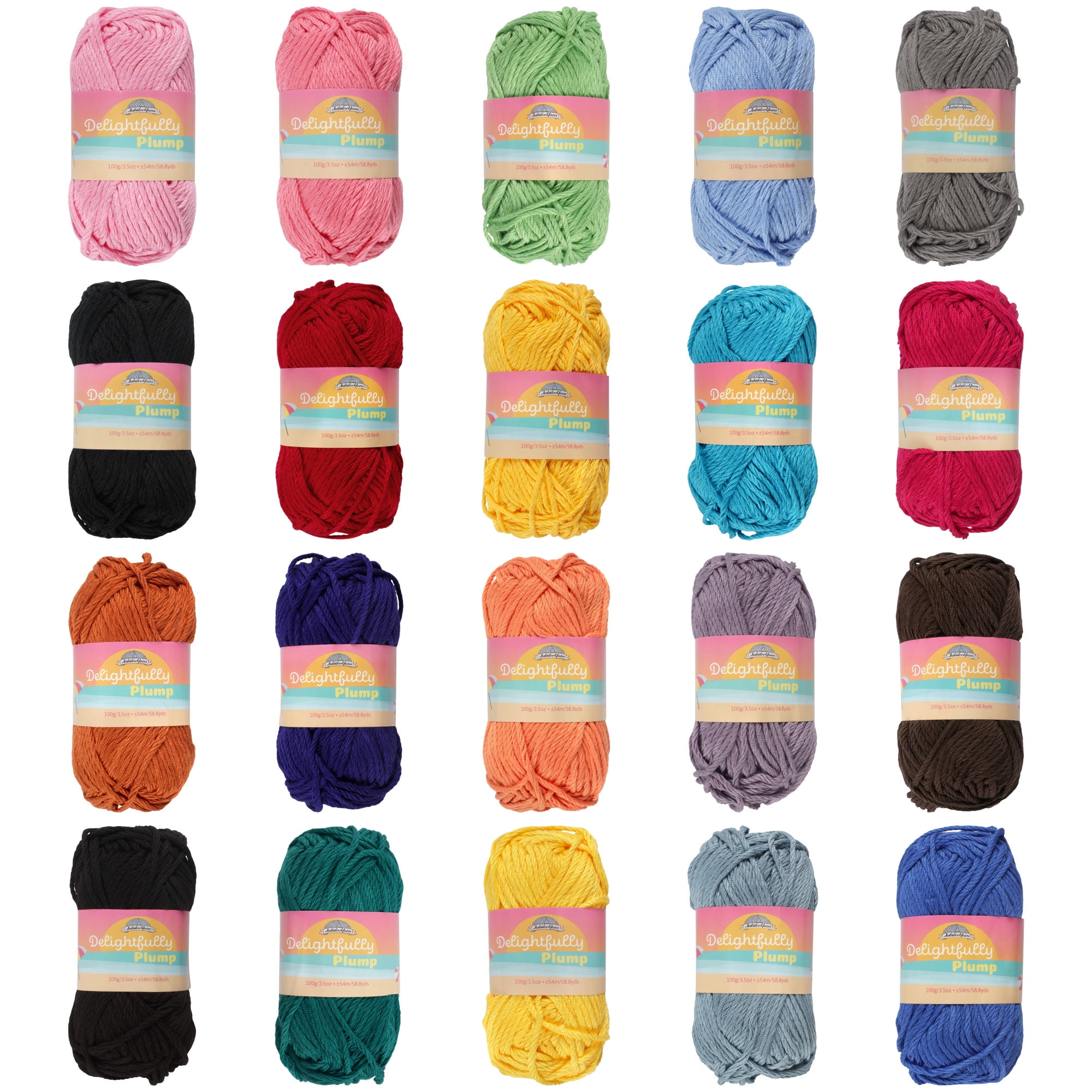 JubileeYarn Delightfully Plump Yarn - Super Chunky Bamboo - 100g/Skein - Dark Colors - 20 Skeins