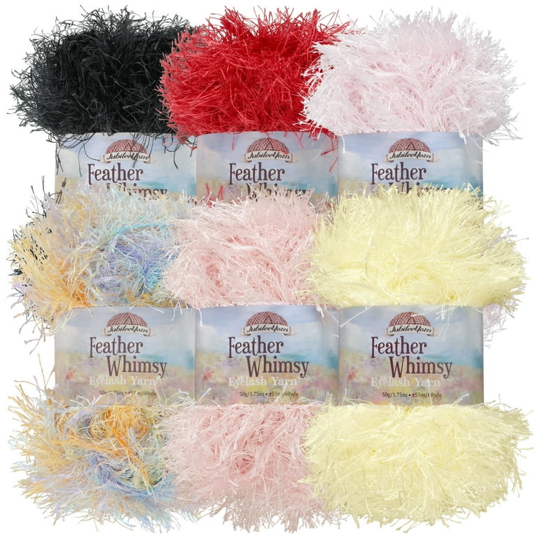 JubileeYarn Feather Whimsy Eyelash Yarn - 50g/Skein Fine Polyester