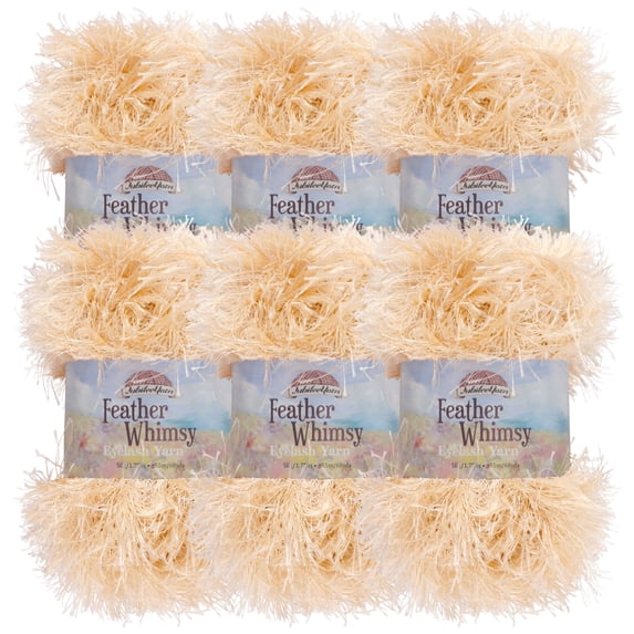 JubileeYarn Feather Whimsy Eyelash Yarn - 50g/Skein Fine Polyester Faux Fur - Persimmon - 6 Skeins