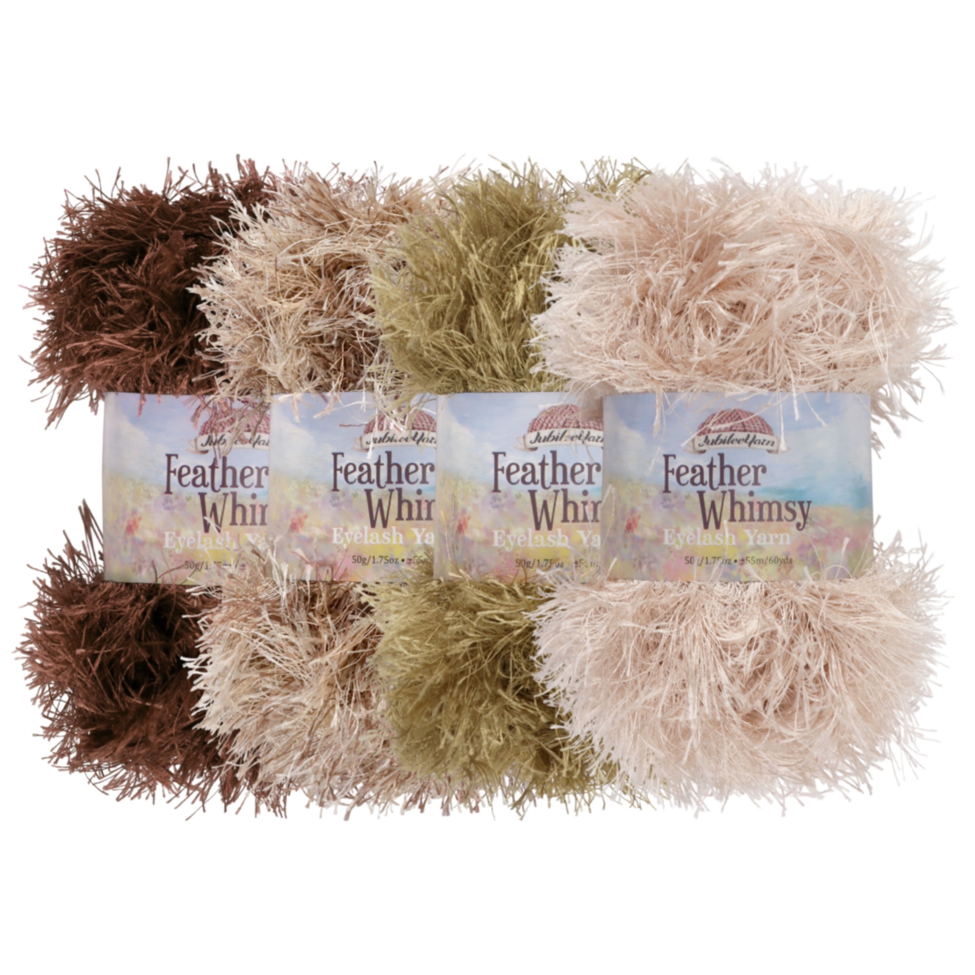 JubileeYarn Feather Whimsy Eyelash Yarn - 50g/Skein Fine Polyester Faux ...