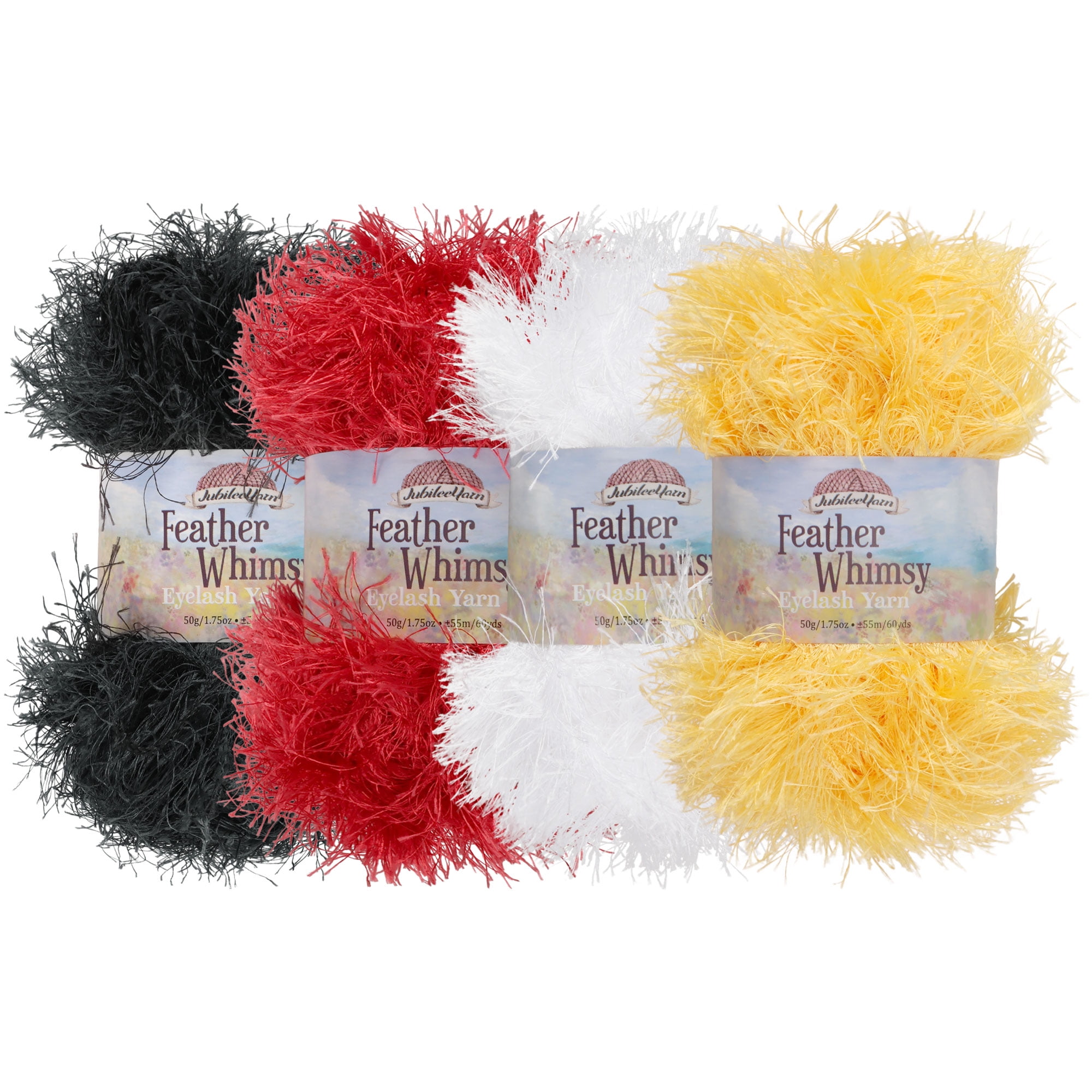 JubileeYarn Feather Whimsy Eyelash Yarn - 50g/Skein Fine Polyester Faux ...