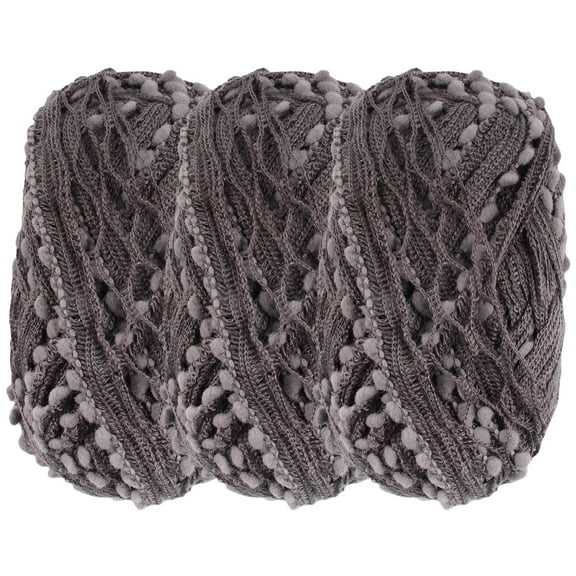 JubileeYarn Fishnet Pom Pom Yarn - 100g/Skein - Greysteel - 3 Skeins