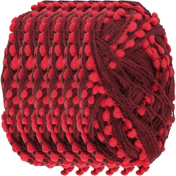 JubileeYarn Fishnet Pom Pom Yarn - 50g Mini Bonbons - Fruit Punch - 6 Skeins