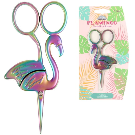 JubileeYarn Flamingo Craft Embroidery Scissors - Rainbow - 1 Pair