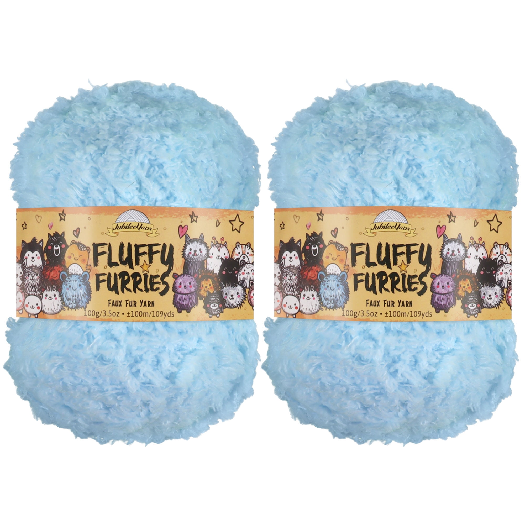 JubileeYarn Fluffy Furries Yarn - 100g/Skein Polyester - Aardwolf - 2 Skeins