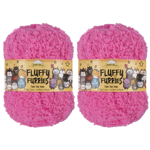 JubileeYarn Fluffy Furries Yarn - 100g/Skein Polyester - Aye-Aye - 2 Skeins