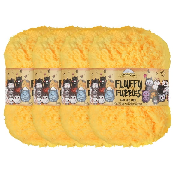 JubileeYarn Fluffy Furries Yarn - 100g/Skein Polyester - Pika - 4 Skeins
