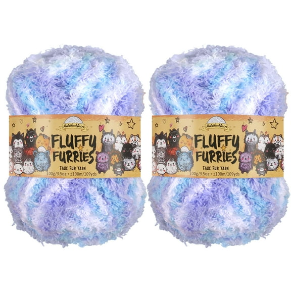 JubileeYarn Fluffy Furries Yarn - 100g/Skein Polyester - Sugar Glider - 2 Skeins