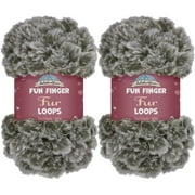 JubileeYarn Fun Finger Faux Fur Loops Yarn - 200g/Skein Jumbo Polyester - Strix - 2 Skeins