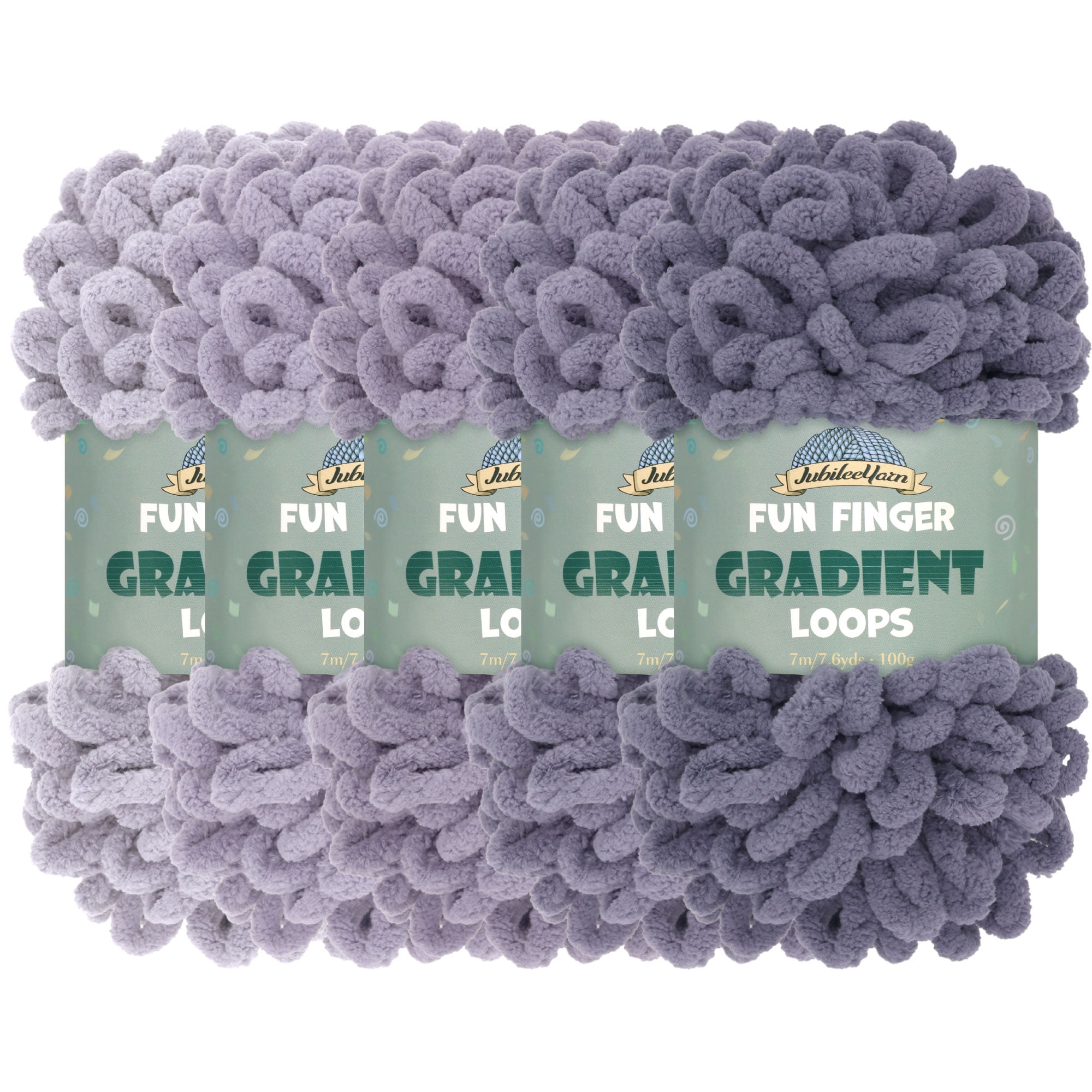 JubileeYarn Fun Finger Loops Yarn - marrone grigio bianco