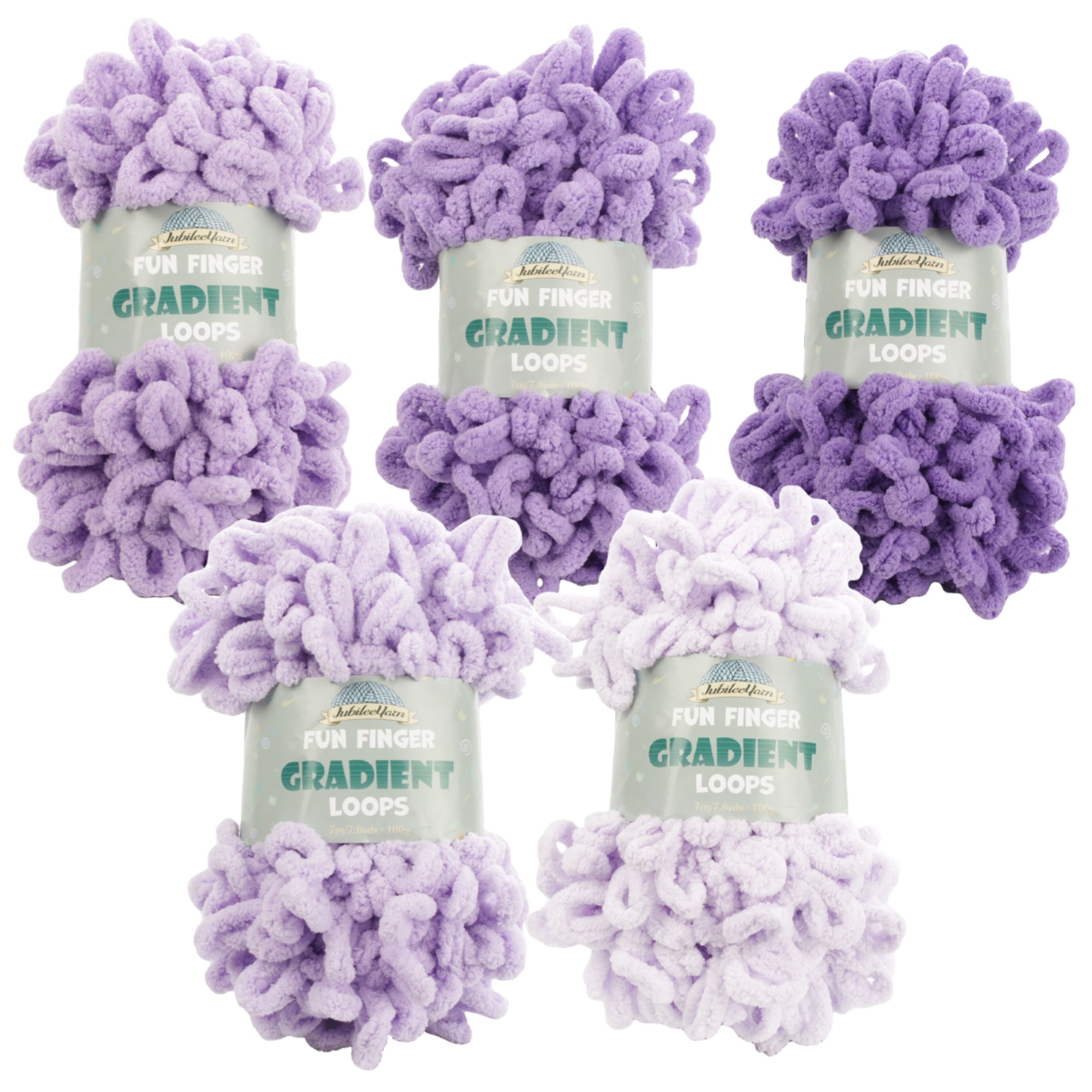 JubileeYarn Fun Finger Gradient Loops Yarn Polyester Jumbo Loop Yarn