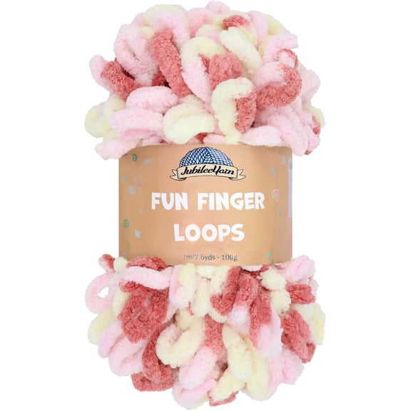JubileeYarn Fun Finger Loops Yarn - 100g/Skein Jumbo Polyester - Athena - 1 Skein